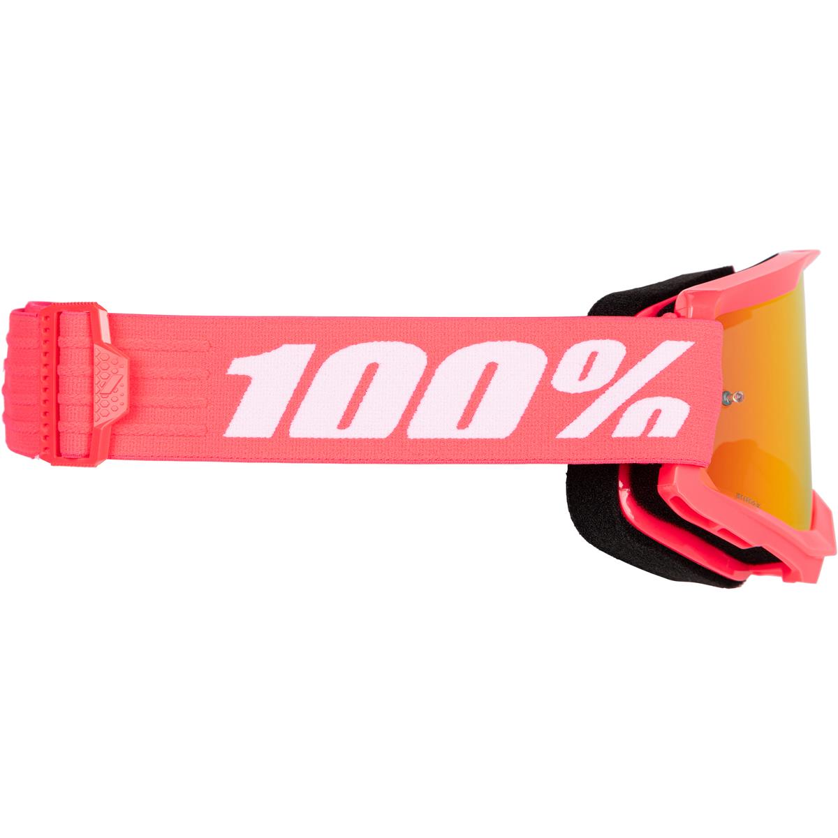 100% Strata 2 Motocross Goggle Pink with Mirror Red Lens - 50028-00017 100% Strata 2 motocross bril roze - Masque Motocross 100% Strata 2 Rose - 100% Crossbrille Strata 2 rosa