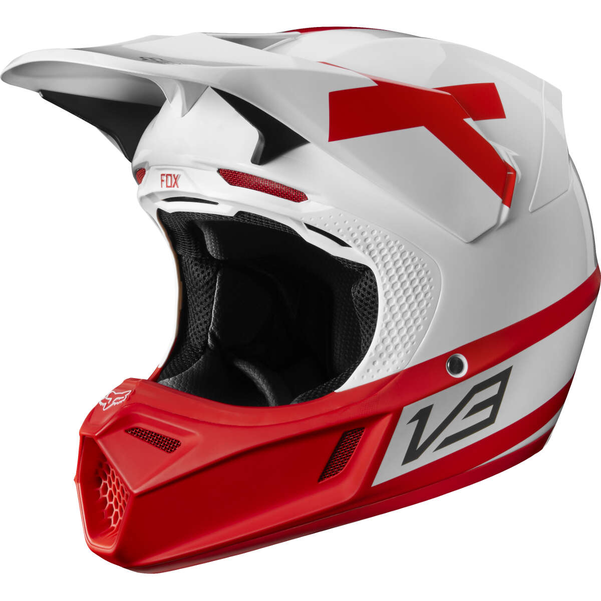 Fox Racing V3 Preest LE Helmet White/Red - Sixstar Racing
