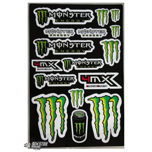 Planche de stickers monster energy et 4mx moto, scooter, cyclo, 125