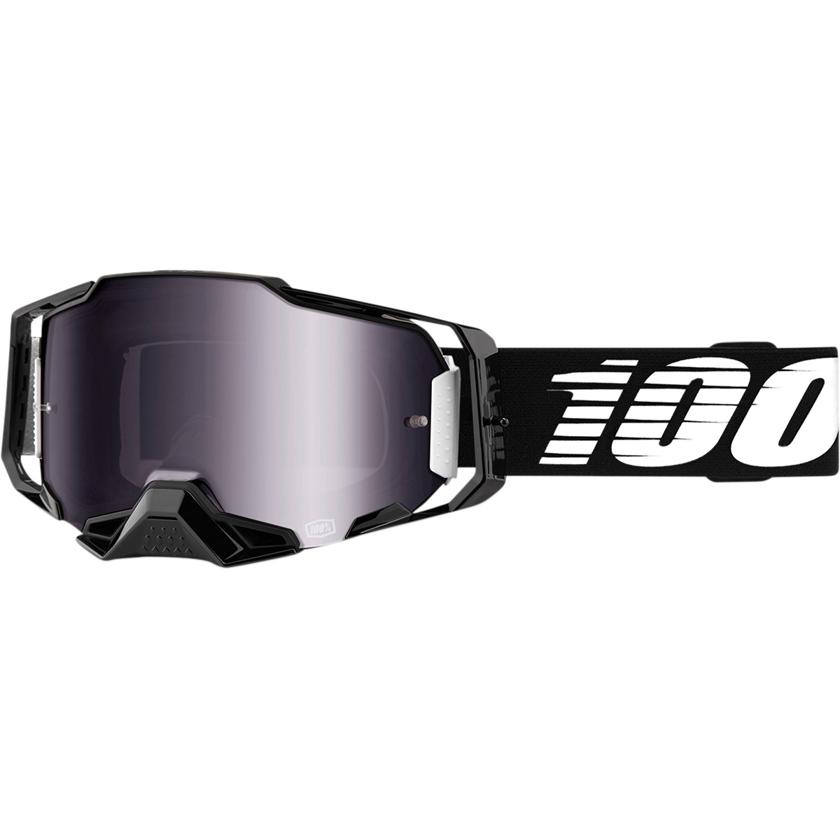 100% Armega Black Goggle Silver Mirror Lens - Sixstar Racing