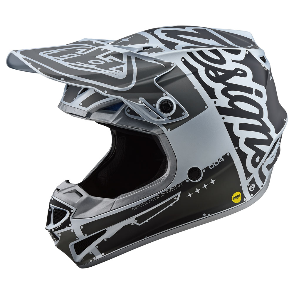 Troy Lee Designs SE4 Polyacrylite Helmet Factory Silver - Sixstar Racing