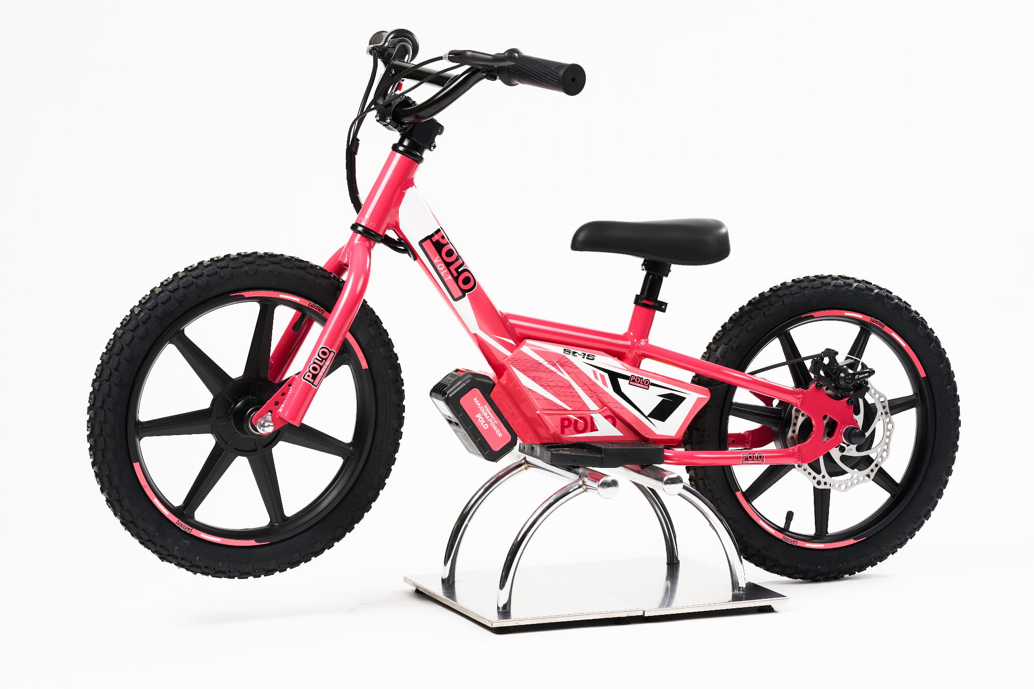 Polovolt ST16 Kids Electric Balance Bike Pink - draisienne pour enfant electrique polovolt rose - elektrische fiets voor kinderen polovolt roze - elektrische kinderfiets polovolt roze