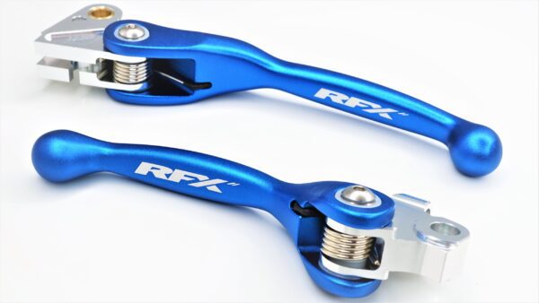RFX Flexible Lever Set Yamaha YZ125 YZ250 '08-14 YZF250 '07-08 YZF450 '08 Kawasaki KX250F '13-20 KX450F '13-18 - Blue plooibare hendelset paires de leviers retournables Brems-/Kupplungshebel-Set Pivot