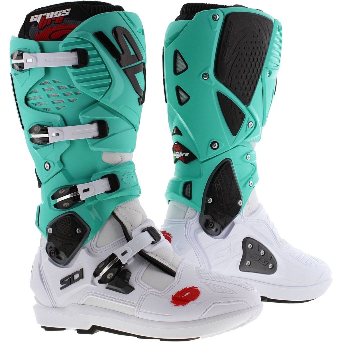 Sidi Crossfire 3 SRS Limited Edition White Mint Boots - Sixstar Racing