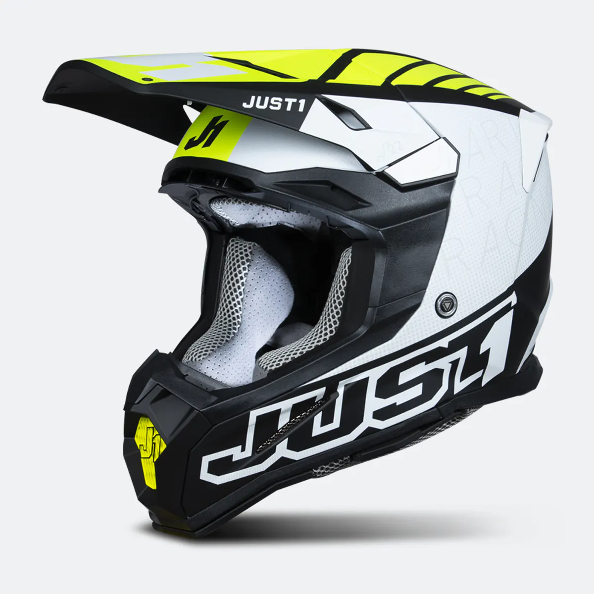 Just1 Helmet J-22 F Dynamo Fluo Yellow White Black - Sixstar Racing