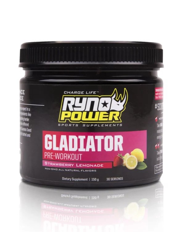 Ryno Power Gladiator Strawberry Lemonade Pre-Workout Drink Mix - Pré-entrainement Gladiator Ryno Power - Gladiator Rynopower Pre-Workout - ryno power pre-workout boost drink
