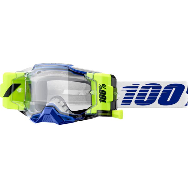 100% Armega Forecast Motocross Roll-Off Goggle Blue/White - 50006-00006