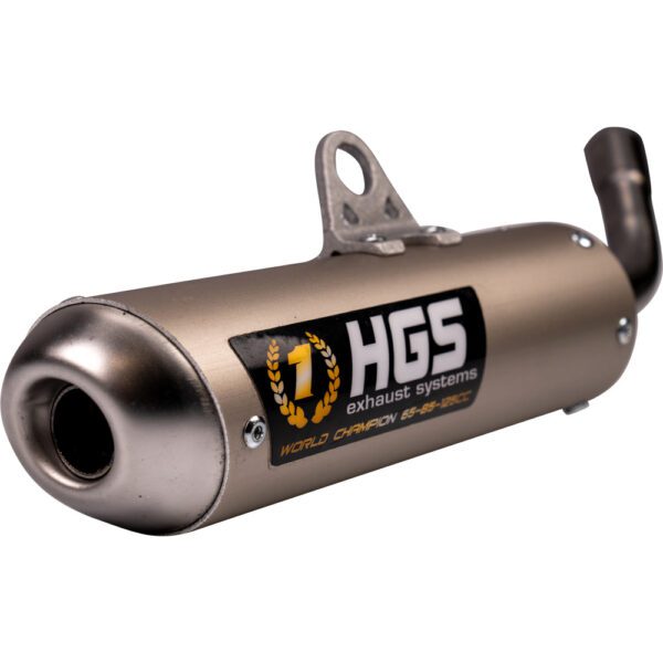 HGS exhaust systems - 2 stroke siilencer - grey steel - motocross uitlaat demper - silencieux moto