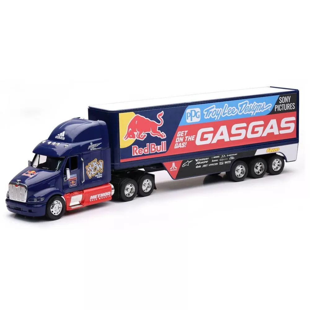 11053 - New-Ray 1/32 Troy Lee Designs Red Bull GasGas Truck Die-Cast Model troy lee designs gasgas speelgoed vrachtwagen  - maquette camion gasgas troy lee designs - Miniatuur Truck Team Red Bull GasGas - 0093577110531
